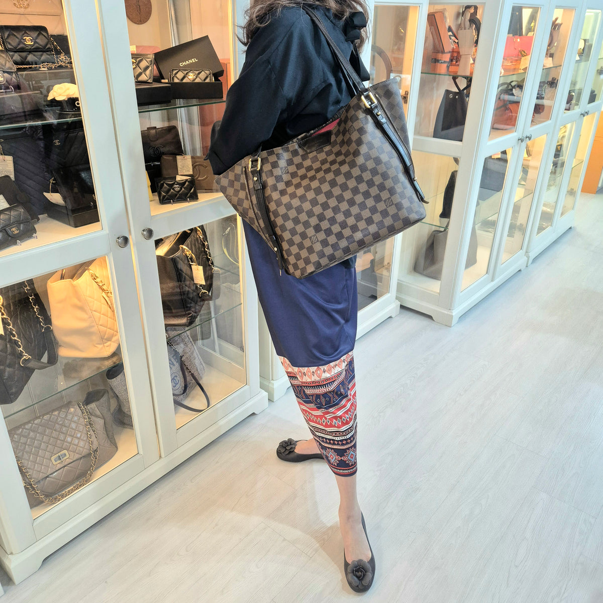 Louis Vuitton Cabas Rivington Damier Ebene Ghw