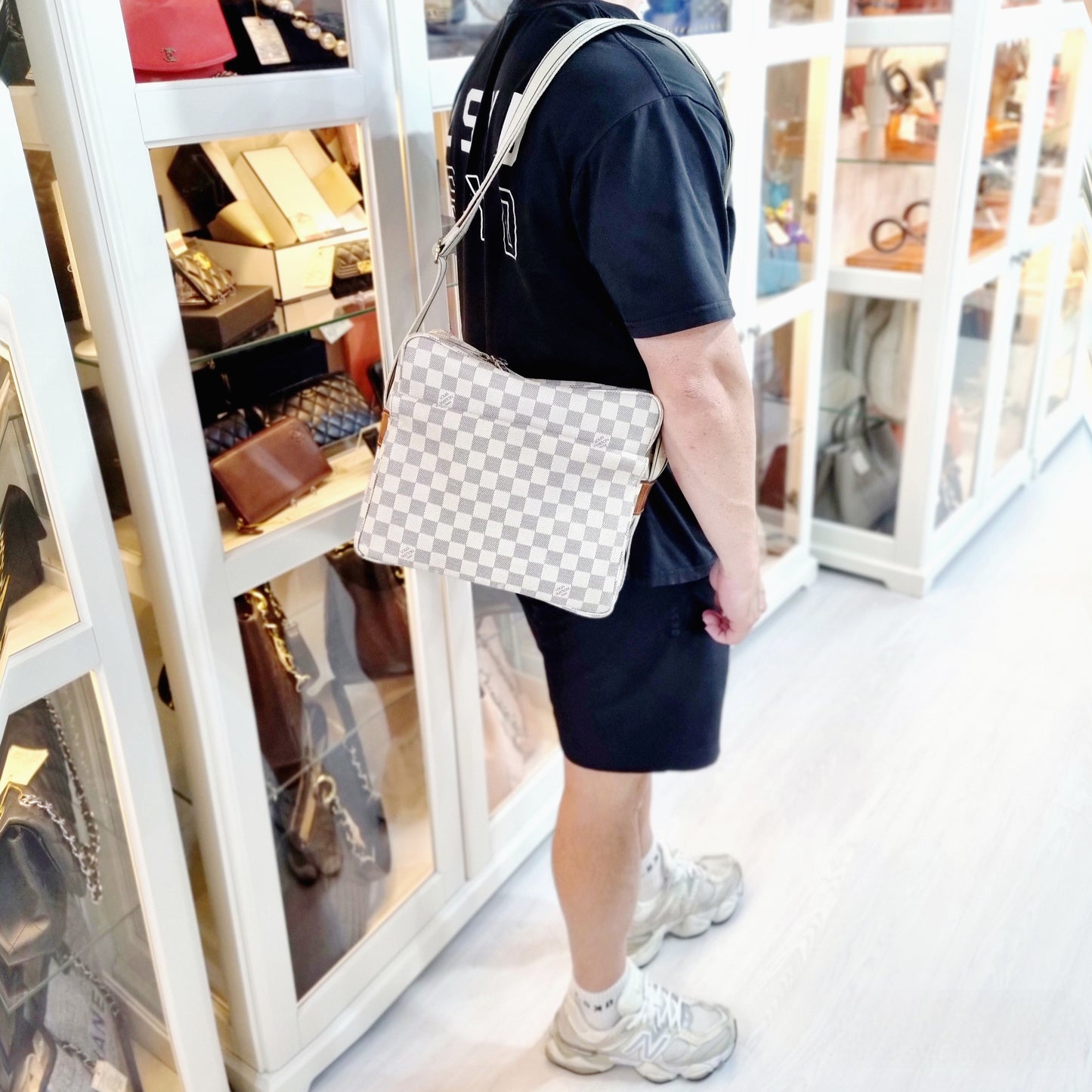 Louis Vuitton Naviglio Messenger Bag Damier Azur Ghw