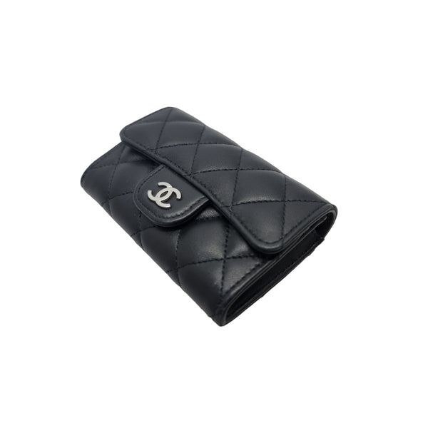 Chanel Classic Card Holder Lambskin Shw (Black)