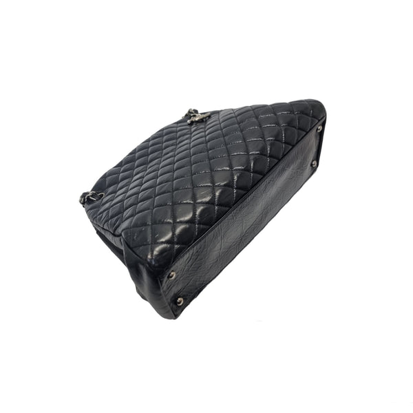 Chanel Just Mademoiselle Quilted Leather Bowling Bag Shw (Black)