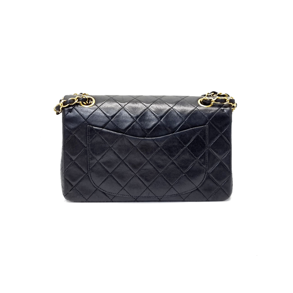 Chanel Vintage Classic Double Flap Small Lambskin Ghw (Black)