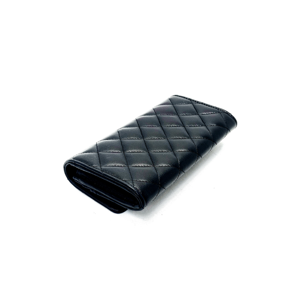 Chanel Flap Wallet Long Lambskin Ghw (Black)