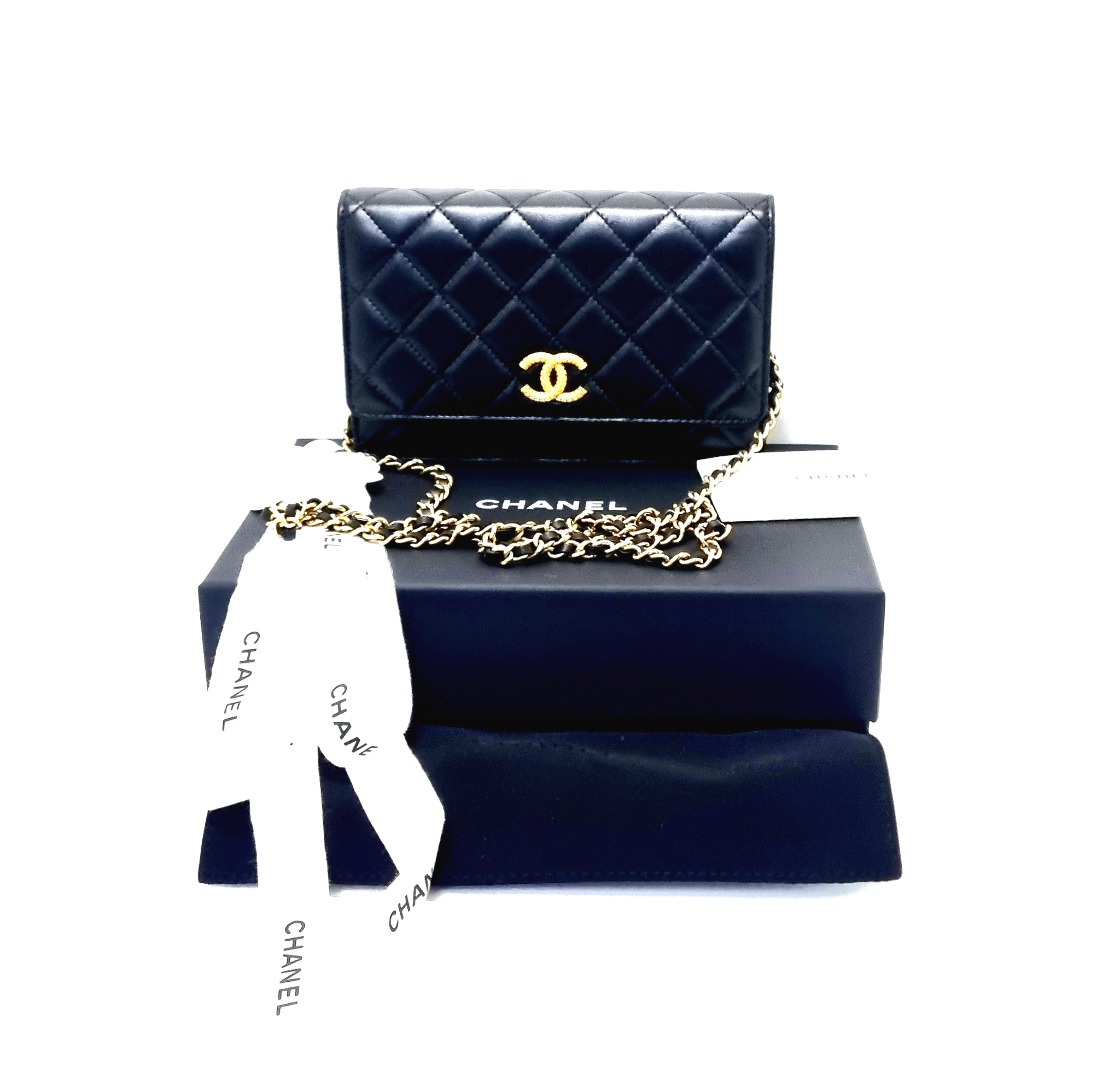 Chanel Wallet On Chain Lambskin Ghw (Black)