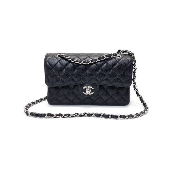 Chanel Classic Small Double Flap Caviar Shw (Black)