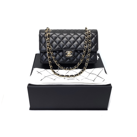 Chanel Classic Medium Double Flap Caviar Ghw (Black)