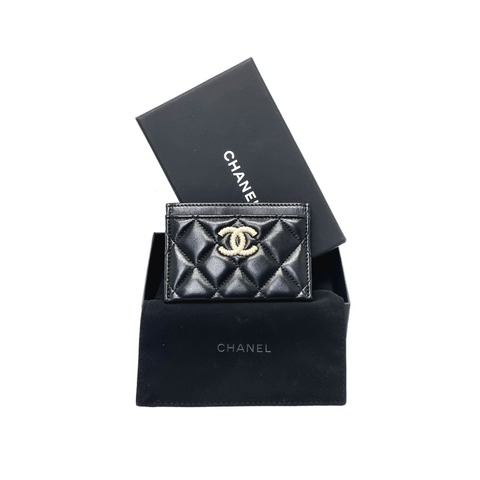 Chanel Card Holder Lambskin Ghw (Black)