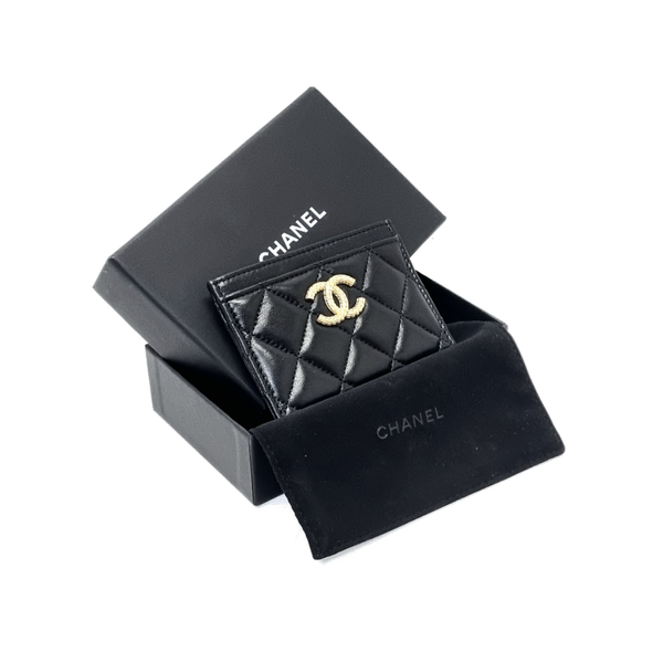 Chanel Card Holder Lambskin Ghw (Black)