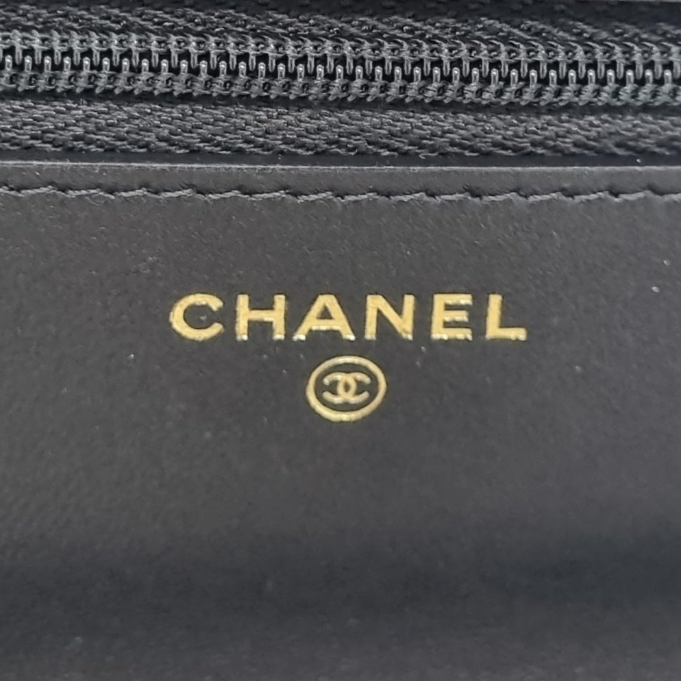 Chanel Wallet On Chain With Top Handle Lambskin Ghw (Black)