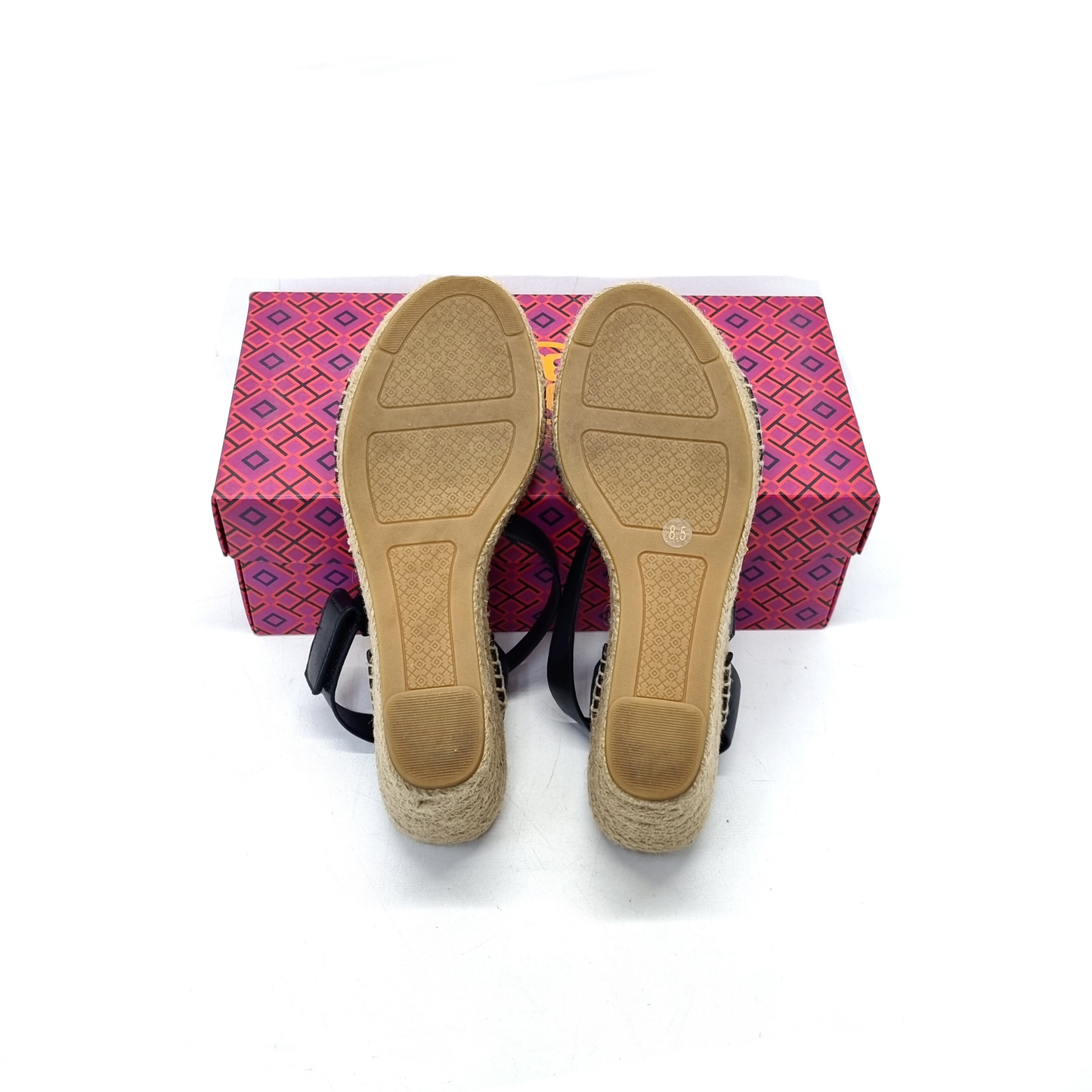 Tory Burch Bima 2 Espadrille Wedge Jute Heel (Black)