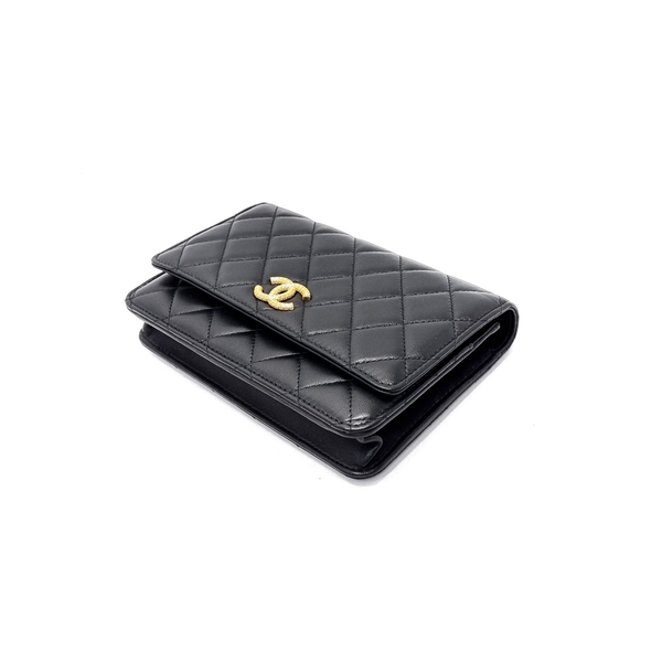 Chanel Wallet On Chain Lambskin Ghw (Black)