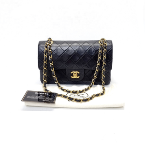 Chanel Vintage Classic Double Flap Small Lambskin Ghw (Black)