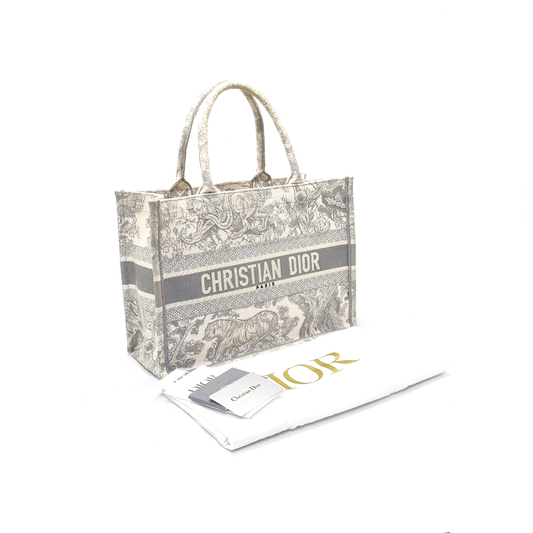Christian Dior DIOR Book Medium Toile de Jouy Tote (Gray)