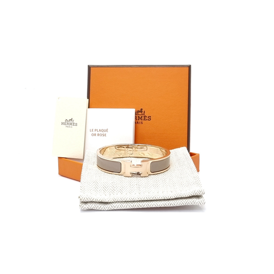 Hermes Clic Clac H PM Bracelet Rghw (Marron Glaze)