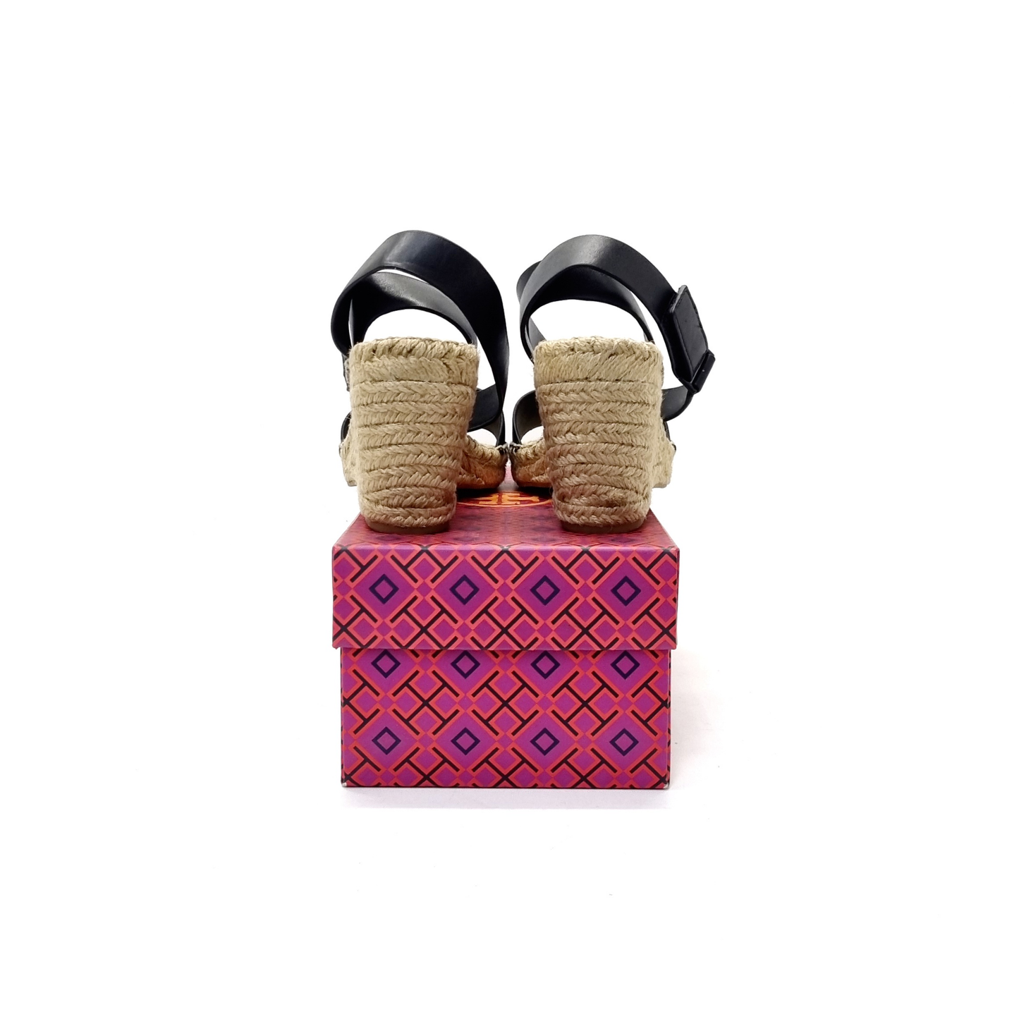 Tory Burch Bima 2 Espadrille Wedge Jute Heel (Black)