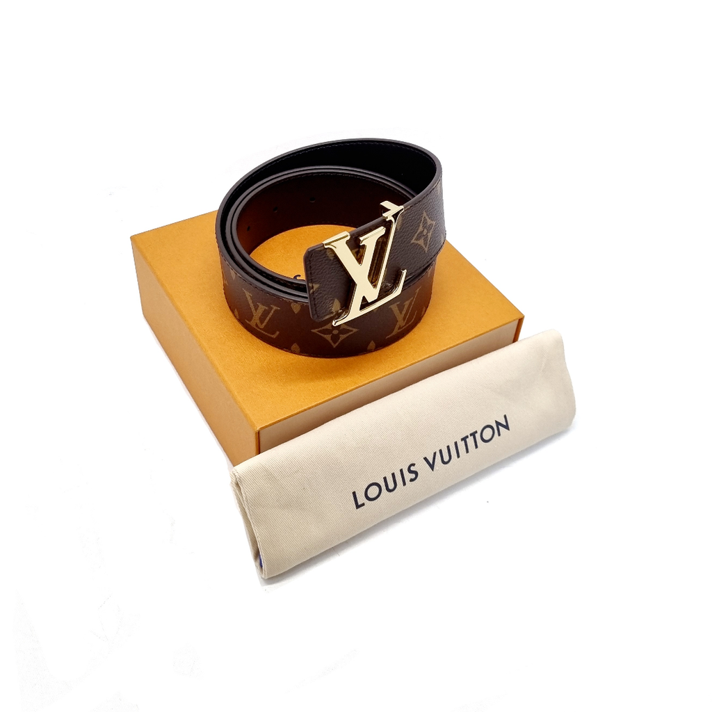 Louis Vuitton Initiales 95cm Reversible LV Black Brown Leather Belt