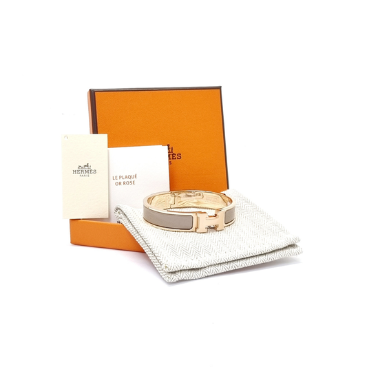 Hermes Clic Clac H PM Bracelet Rghw (Marron Glaze)