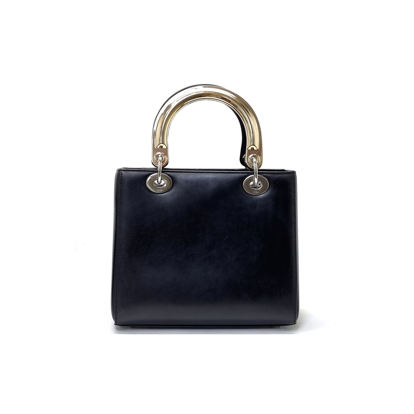 Christian Dior Lady Dior Medium Cannage Lambskin Patch Embellished Shw (Black)