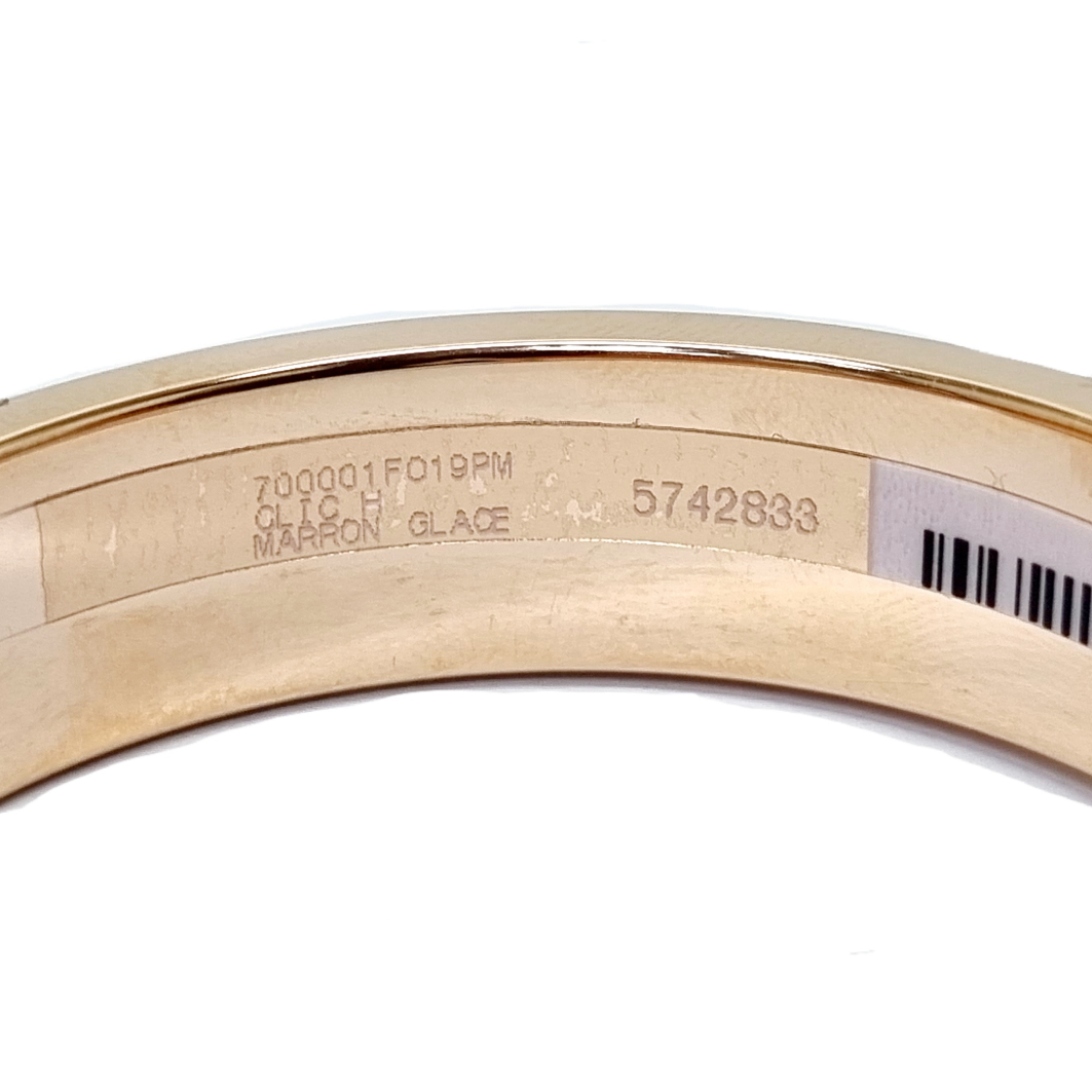 Hermes Clic Clac H PM Bracelet Rghw (Marron Glaze)