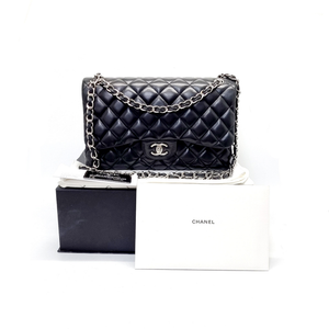 Chanel Classic Jumbo Double Flap Lambskin Shw (Black)