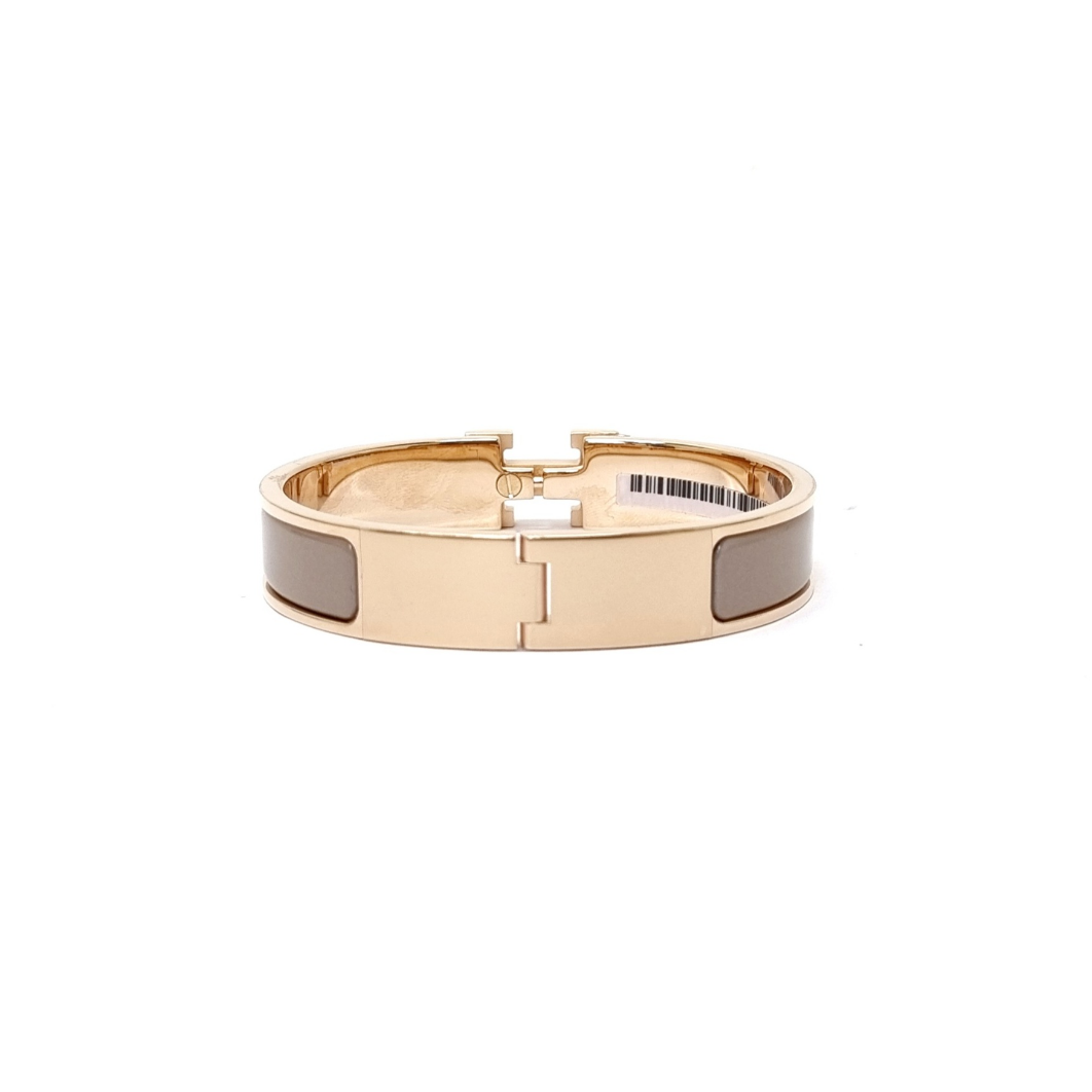 Hermes Clic Clac H PM Bracelet Rghw (Marron Glaze)