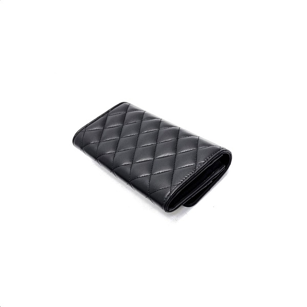 Chanel Flap Wallet Long Lambskin Ghw (Black)