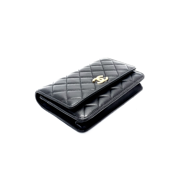 Chanel Wallet On Chain Lambskin Ghw (Black)