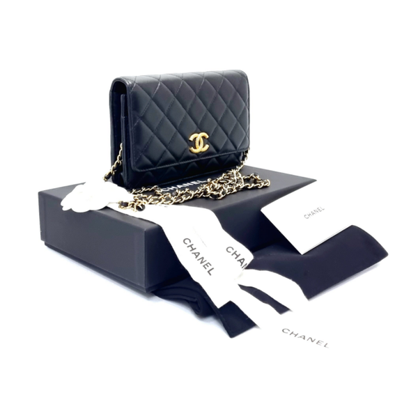 Chanel Wallet On Chain Lambskin Ghw (Black)