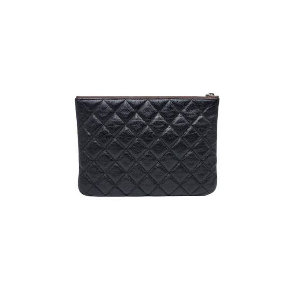 Chanel O Case Medium Lambskin Leather Shw (Black)