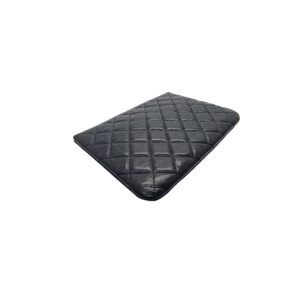 Chanel O Case Medium Lambskin Leather Shw (Black)