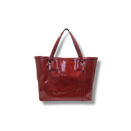 Gucci Microguccissima Patent NIce Shoulder Bag Ghw (Red)