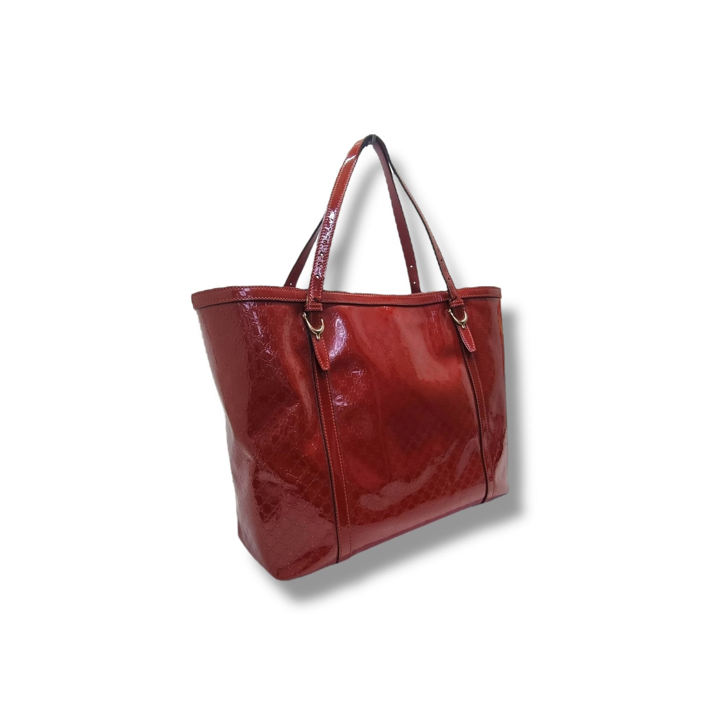 Gucci Microguccissima Patent NIce Shoulder Bag Ghw (Red)