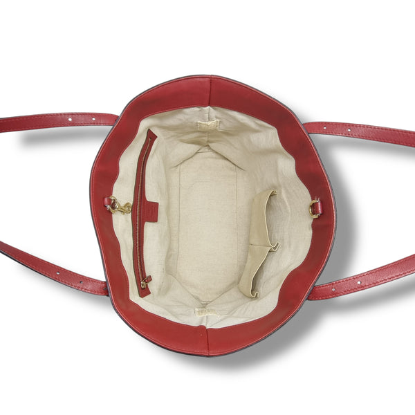 Gucci Microguccissima Patent NIce Shoulder Bag Ghw (Red)