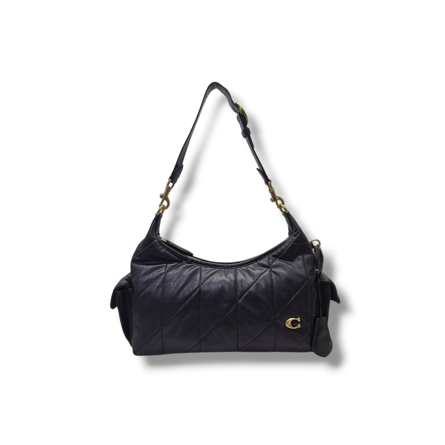 Coach Juliet Pocket 30 Smooth Leather Hobo Bag Ghw (Black)