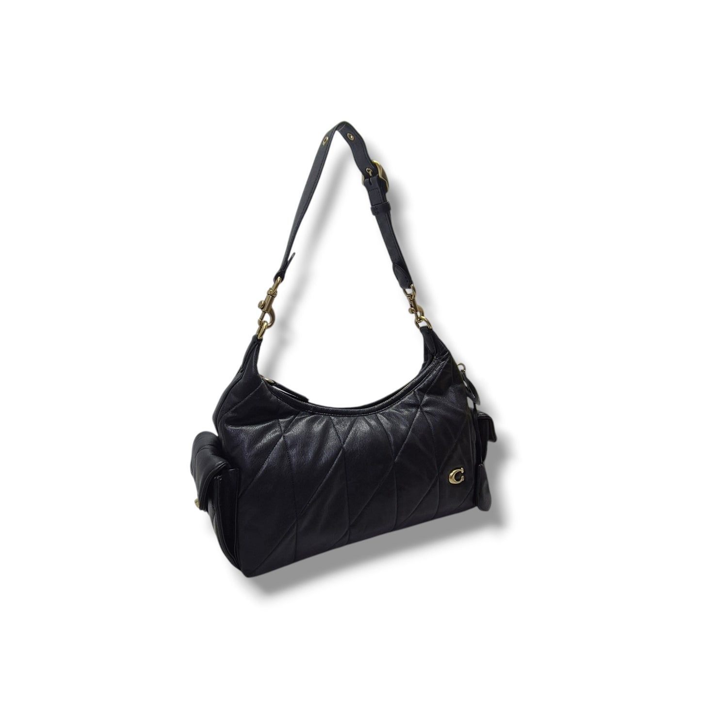 Coach Juliet Pocket 30 Smooth Leather Hobo Bag Ghw (Black)