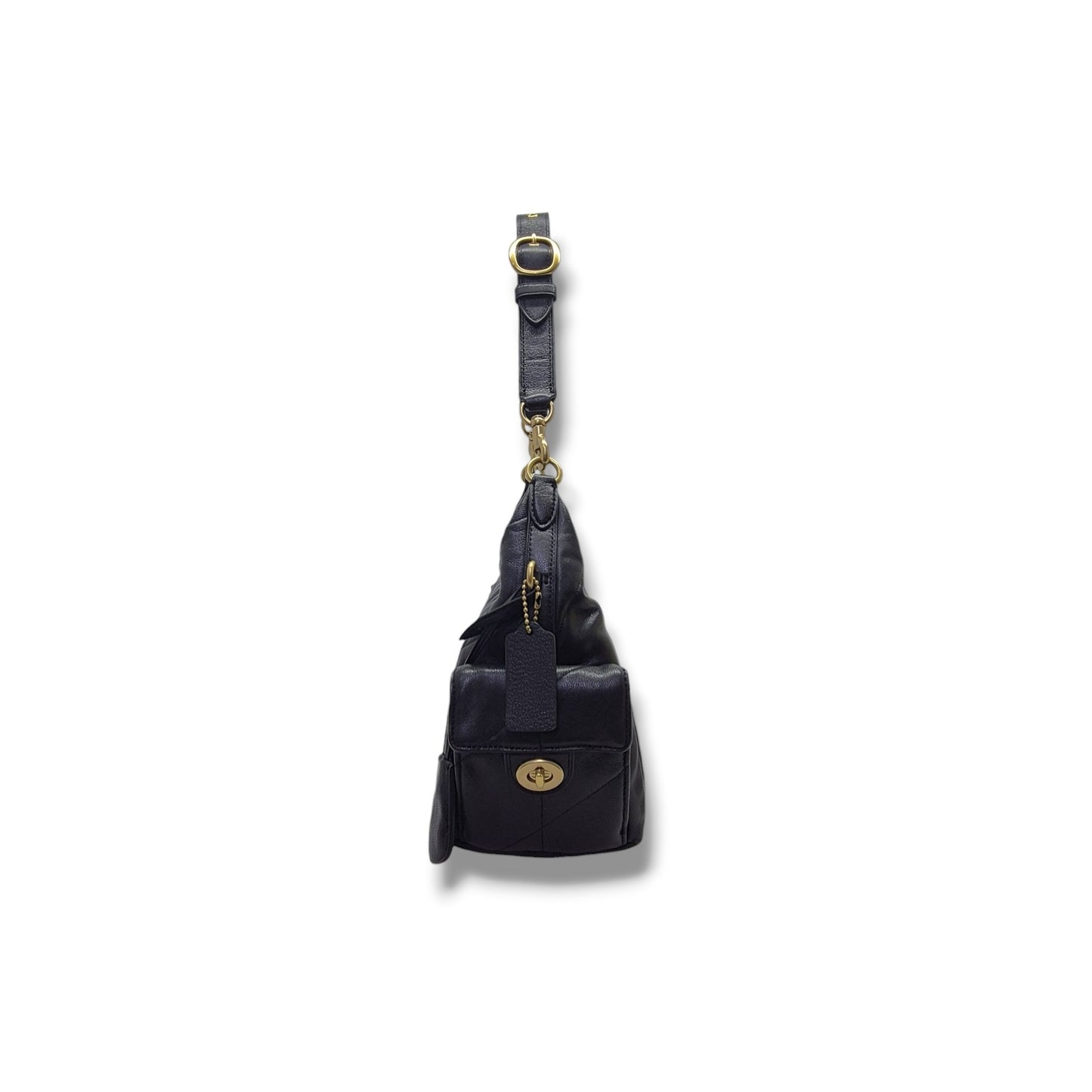 Coach Juliet Pocket 30 Smooth Leather Hobo Bag Ghw (Black)