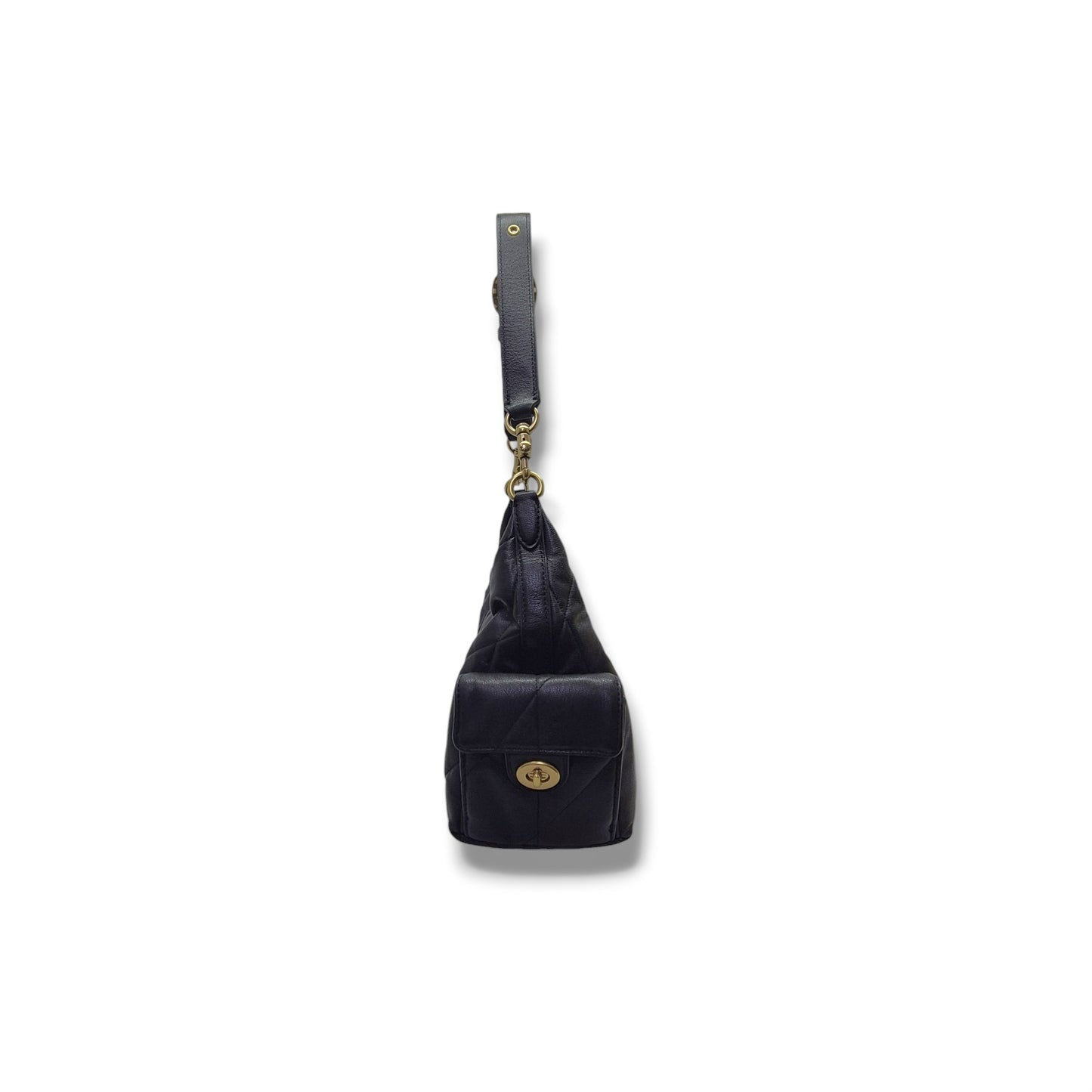 Coach Juliet Pocket 30 Smooth Leather Hobo Bag Ghw (Black)