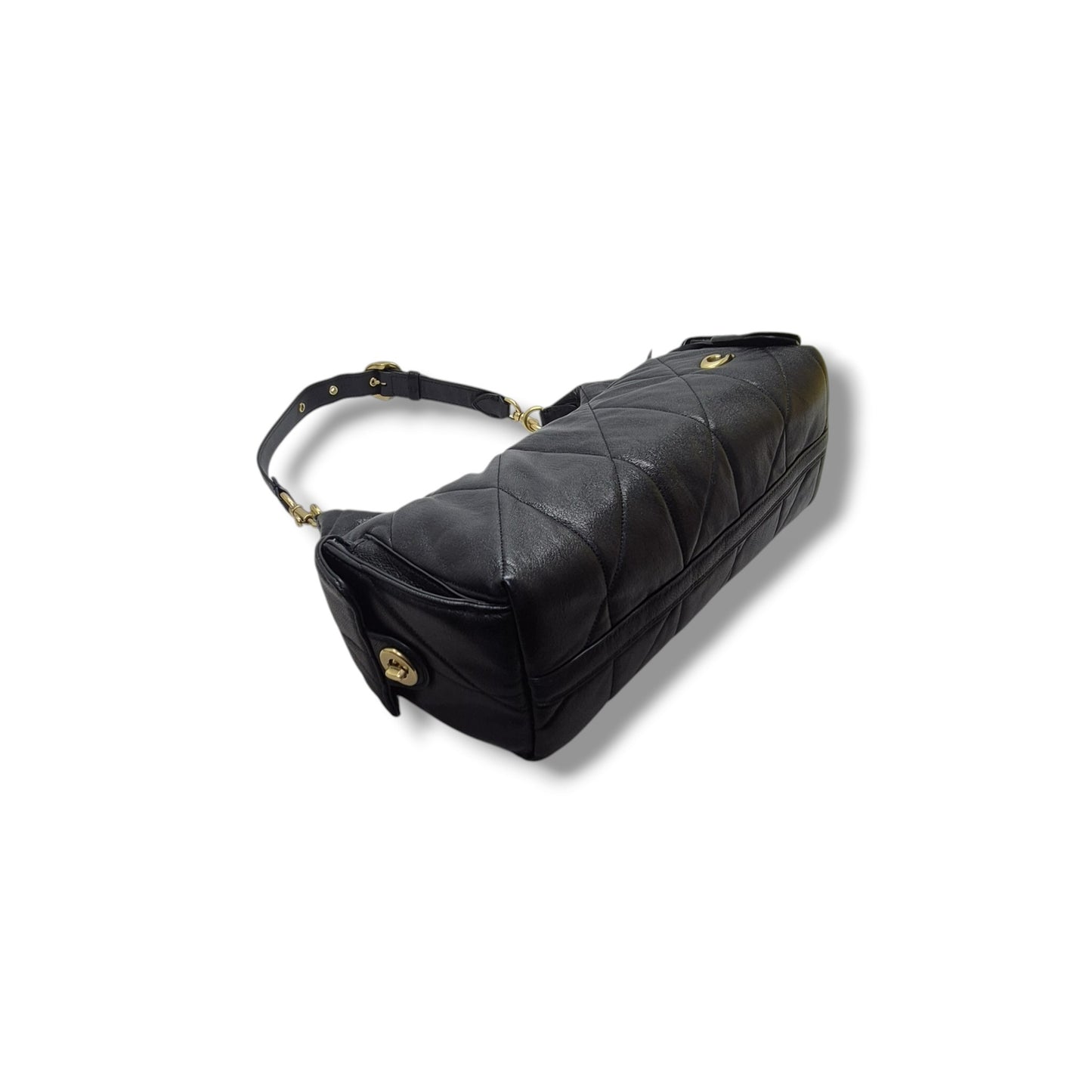 Coach Juliet Pocket 30 Smooth Leather Hobo Bag Ghw (Black)