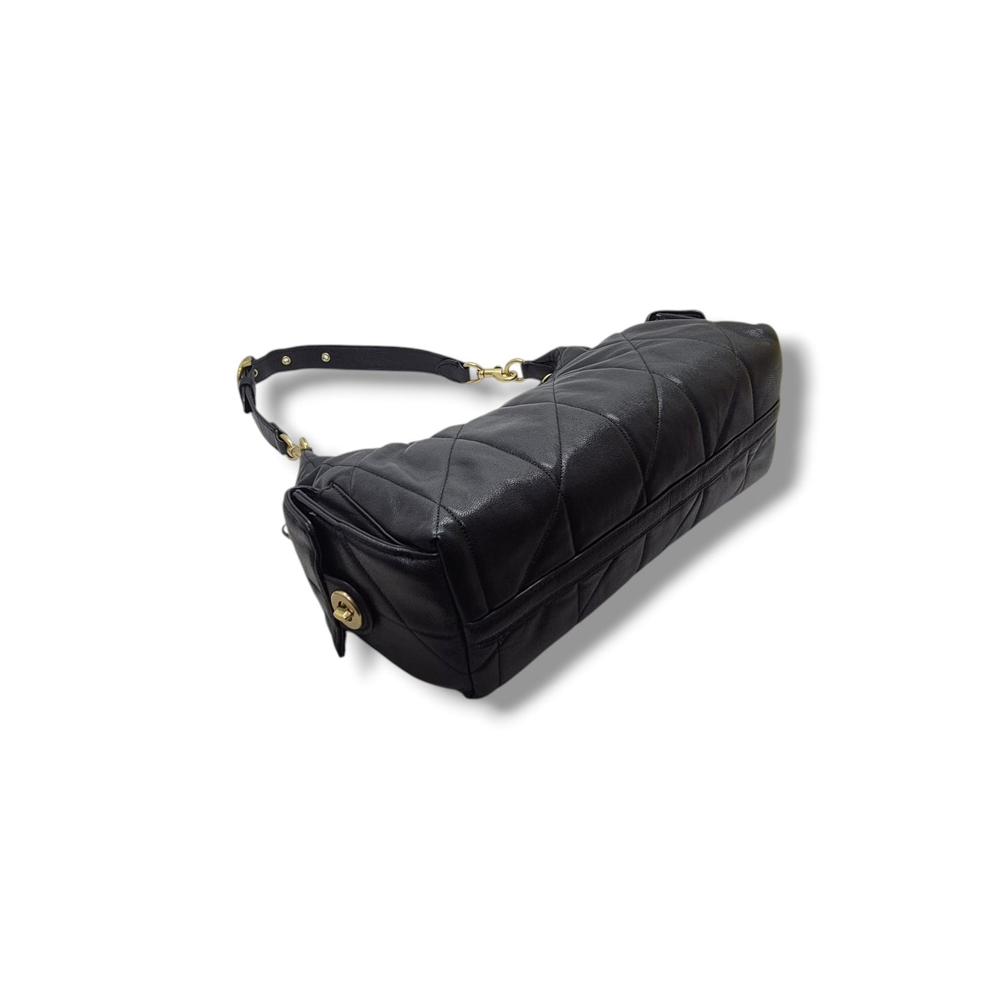 Coach Juliet Pocket 30 Smooth Leather Hobo Bag Ghw (Black)