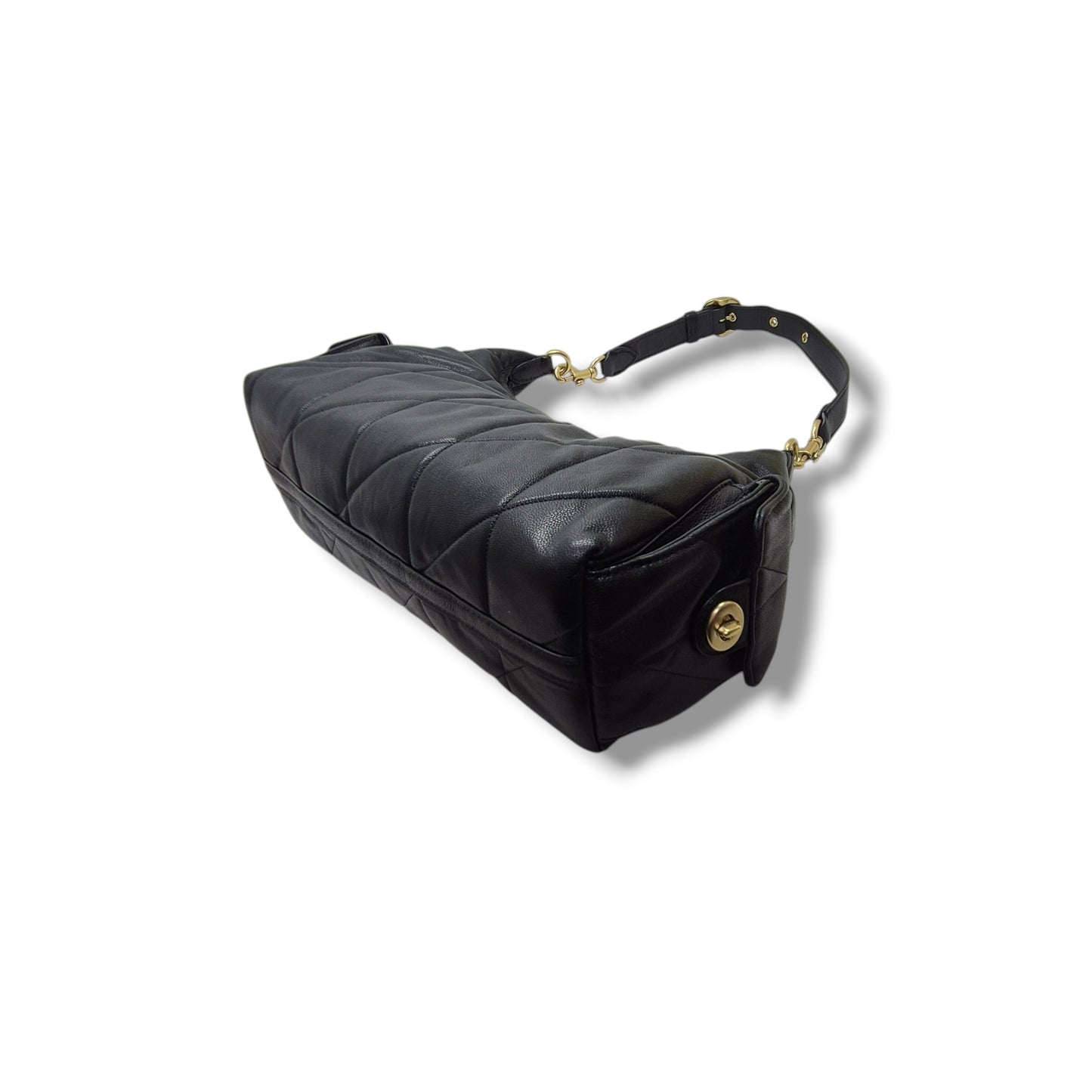 Coach Juliet Pocket 30 Smooth Leather Hobo Bag Ghw (Black)
