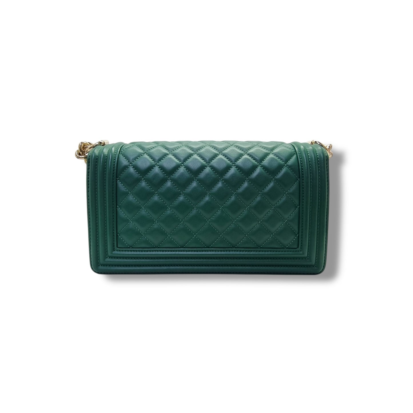 Chanel Boy Medium Lambskin Ghw (Green)