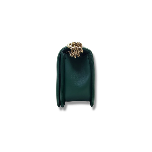 Chanel Boy Medium Lambskin Ghw (Green)