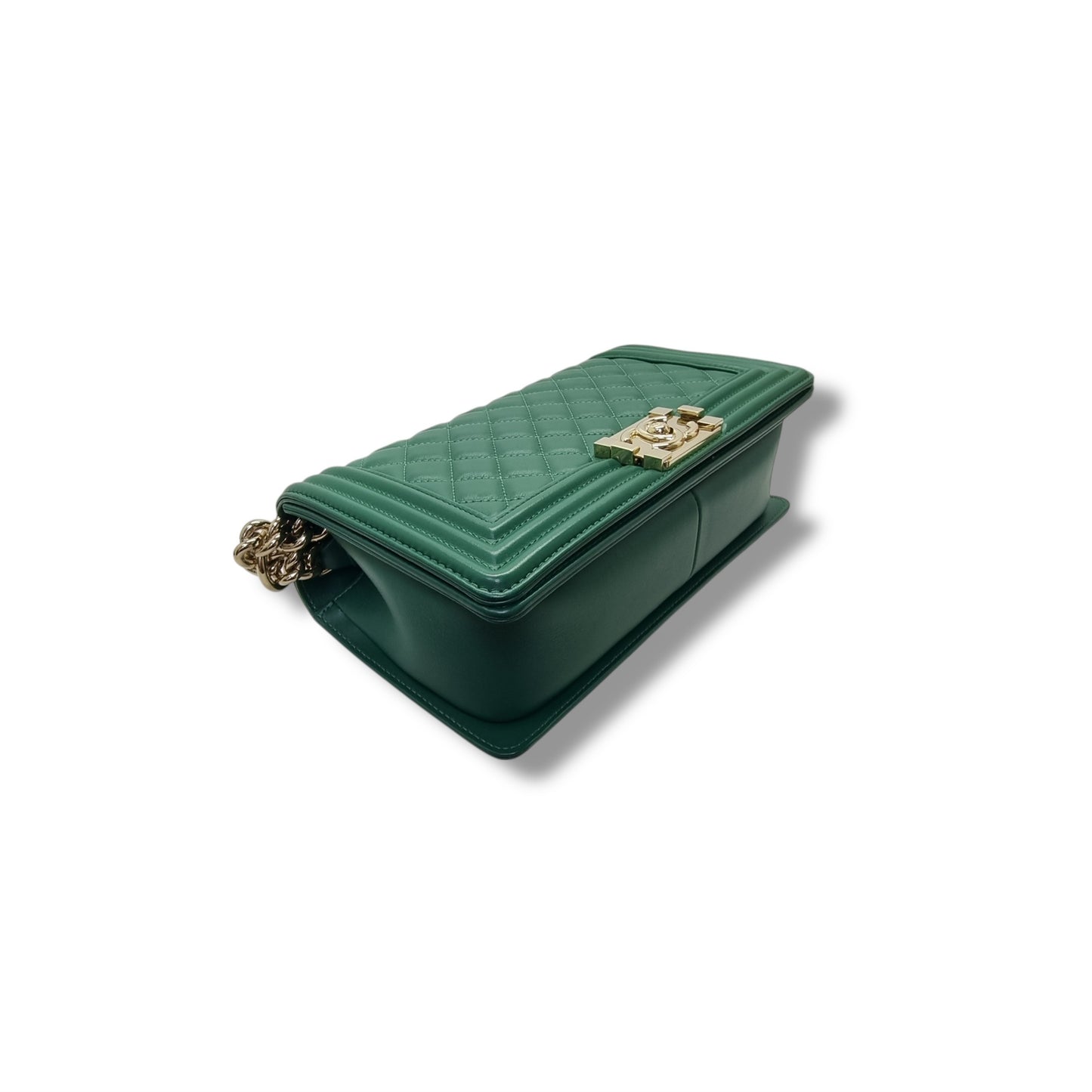 Chanel Boy Medium Lambskin Ghw (Green)