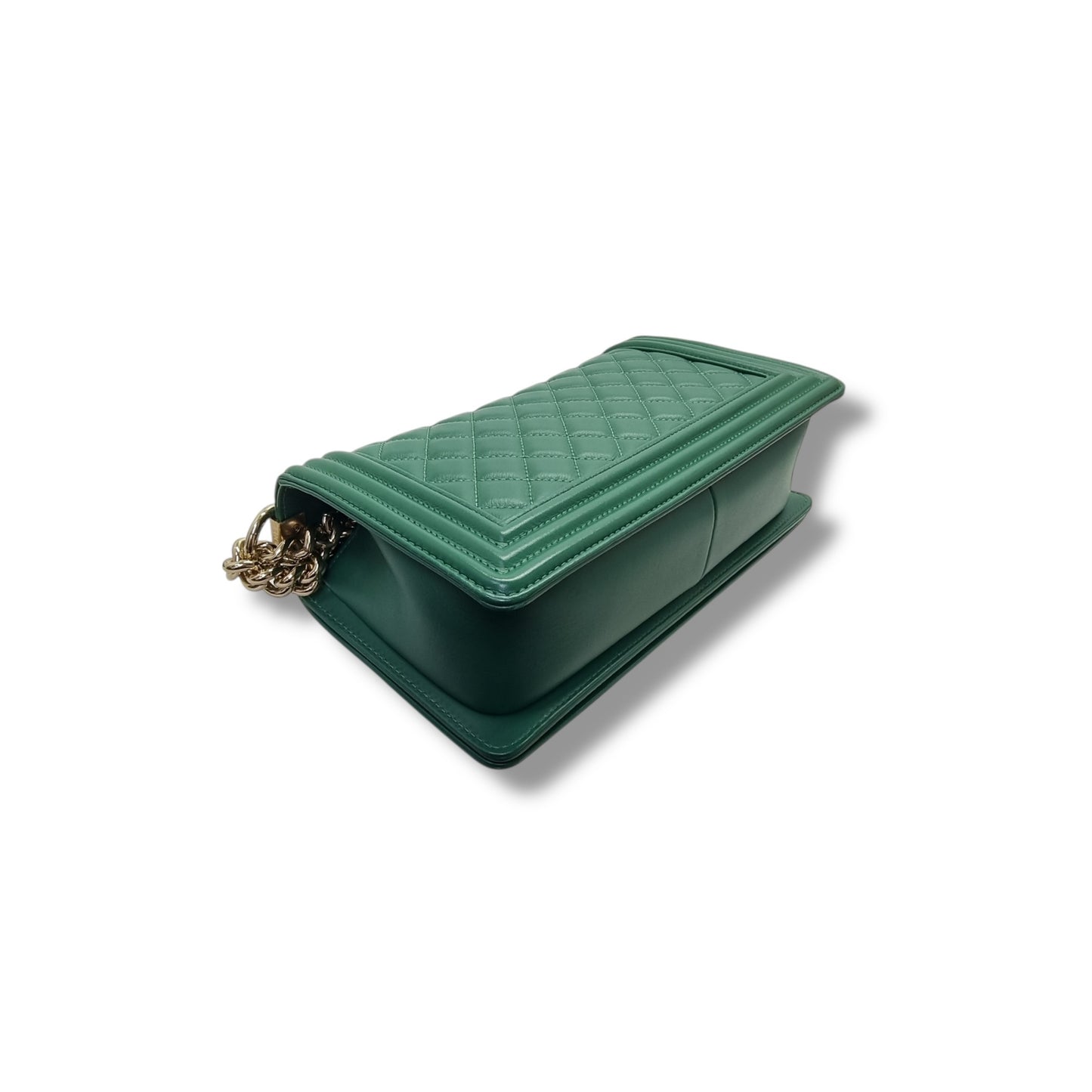Chanel Boy Medium Lambskin Ghw (Green)