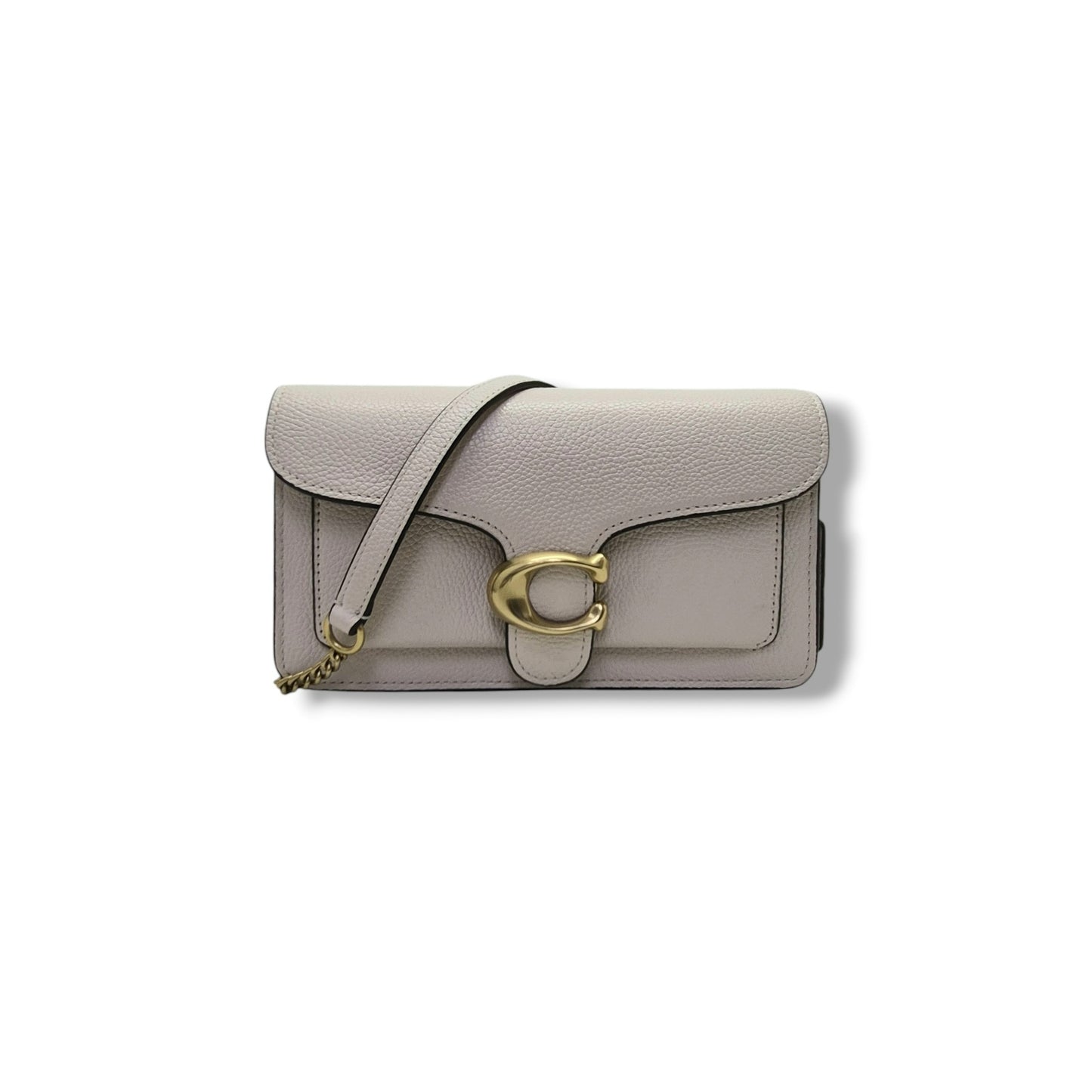 Coach Tabby Chain Clutch Pebbled Leather Ghw (Chalk)