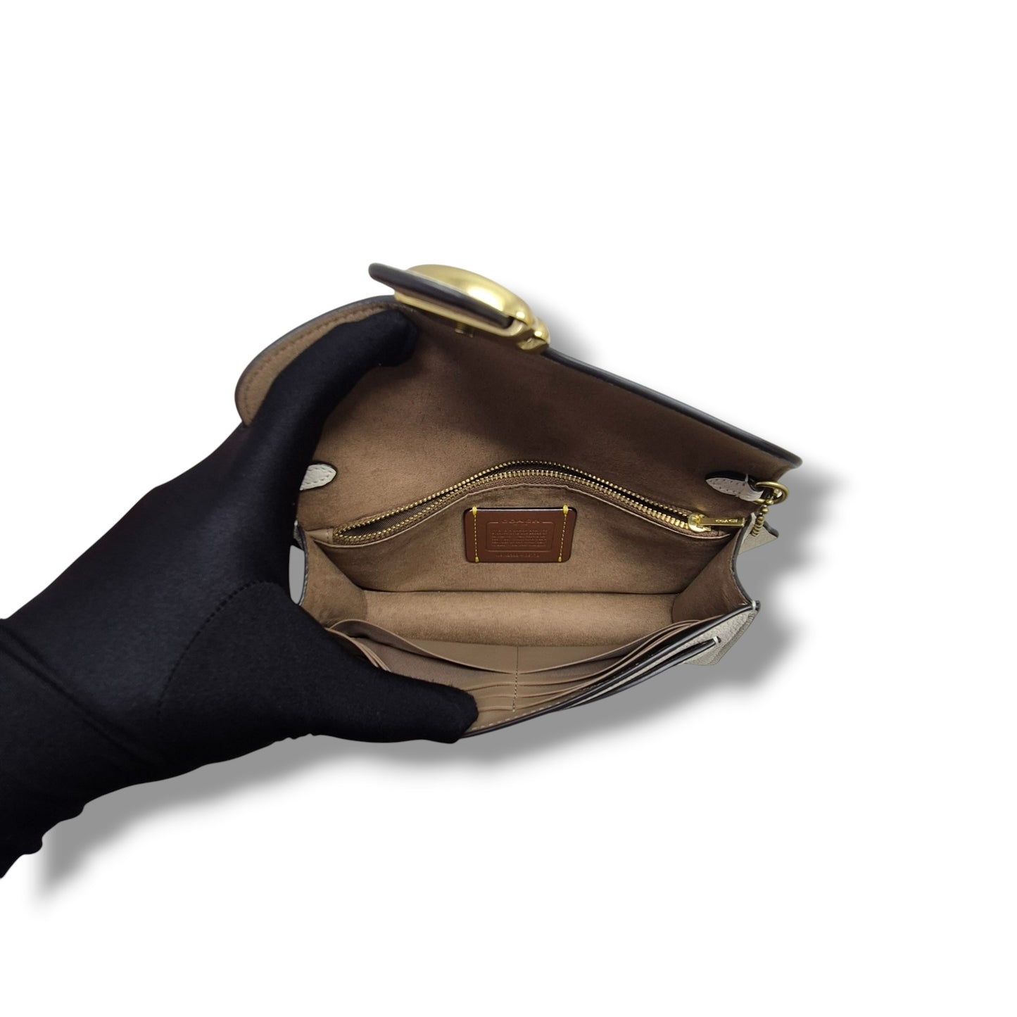 Coach Tabby Chain Clutch Pebbled Leather Ghw (Chalk)