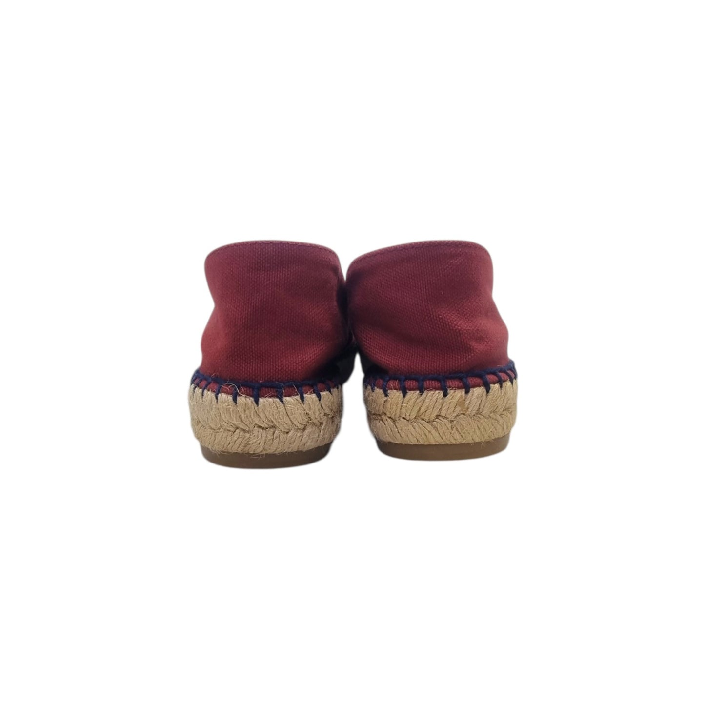 Chanel CC Canvas Quilted Espadrilles Flat Shoes (Burgundy/Navy Blue)