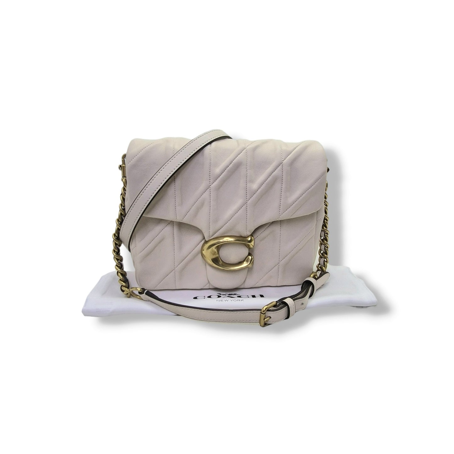 Coach Times Square Tabby W/Quilted Leather Crossbody (White)