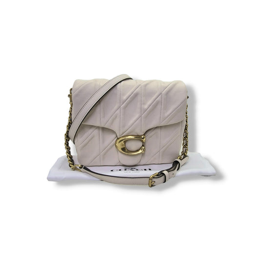 Coach Times Square Tabby W/Quilted Leather Crossbody (White)