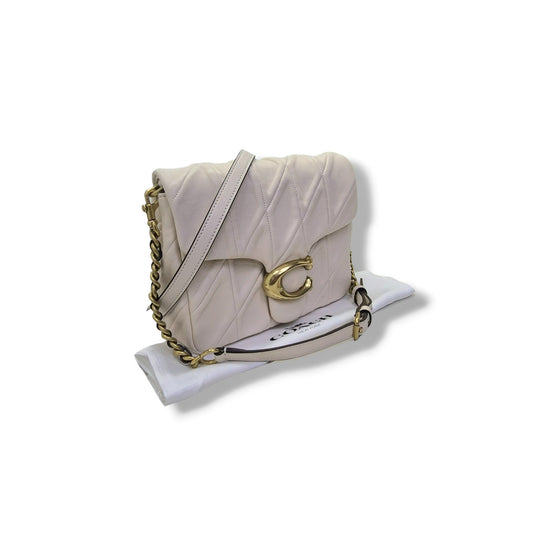 Coach Times Square Tabby W/Quilted Leather Crossbody (White)