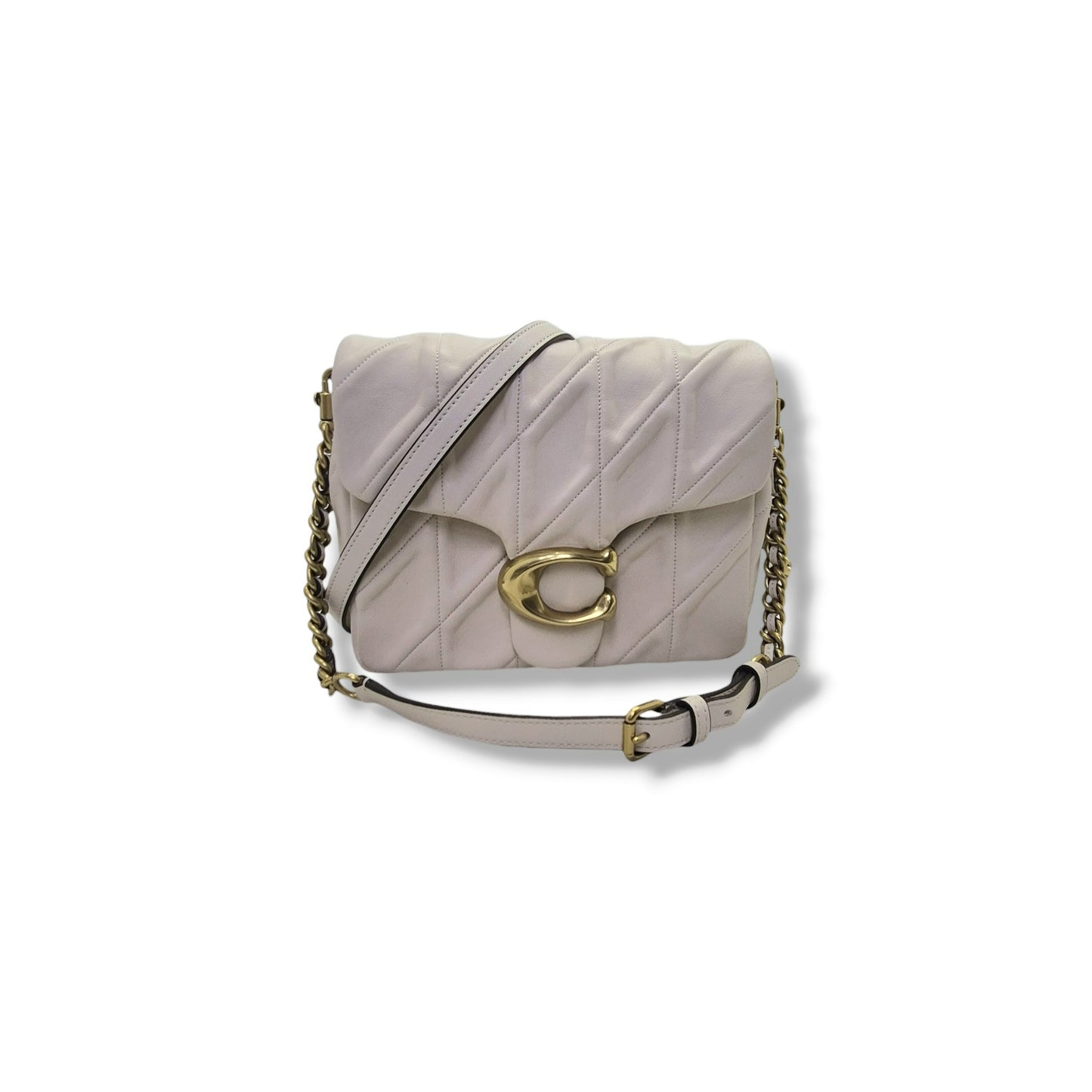 Coach Times Square Tabby W/Quilted Leather Crossbody (White)